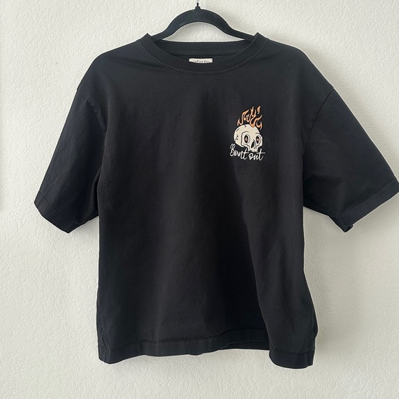 Octopied Mind “Burnt Out” Desert Skull Crop Tee | Size XL | Alt Streetwear - Picture 5 of 5